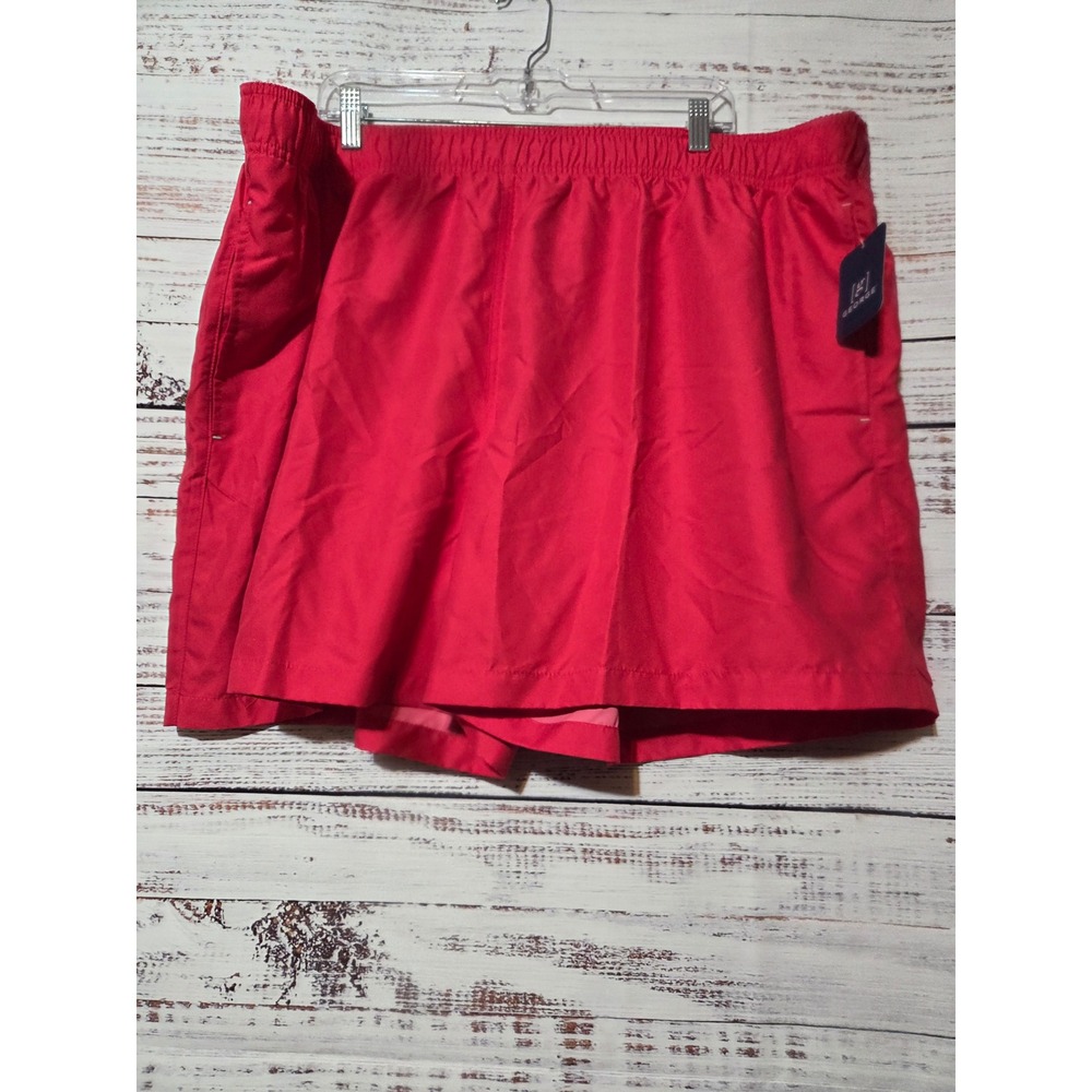 George Mens Basic Swim Trunks Raspberry Red 3XL 6 Inch Inseam NWT 48-50